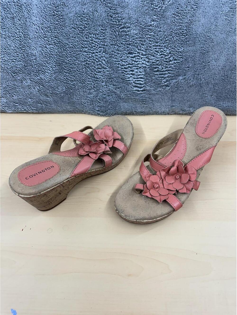 Covington Pink Floral Wedge Sandals‎